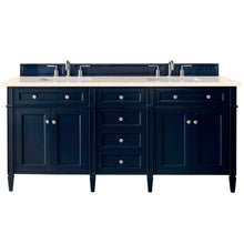 Load image into Gallery viewer, Brittany 72&quot; Victory Blue Double Vanity w/ 3 CM Eternal Marfil Quartz Top