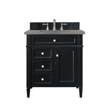 Load image into Gallery viewer, Brittany 30&quot; Single Vanity, Black Onyx, w/ 3 CM Grey Expo Quartz Top