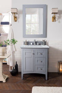 Palisades 30" Single Vanity, Silver Gray w/ 3 CM Carrara Marble Top