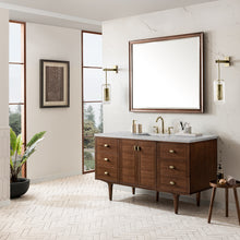 Load image into Gallery viewer, Bathroom Vanities Outlet Atlanta Renovate for LessAmberly 60&quot; Single Vanity, Mid-Century Walnut w/ 3CM Eternal Jasmine Pearl Top