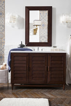 Load image into Gallery viewer, Portland 48&quot; Single Vanity, Burnished Mahogany w/ 3 CM Arctic Fall Solid Surface Top