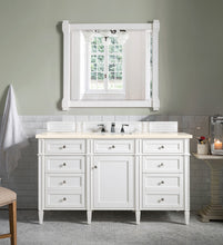 Load image into Gallery viewer, Brittany 60&quot; Bright White Single Vanity w/ 3 CM Eternal Marfil Quartz Top