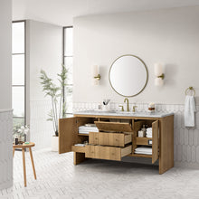 Load image into Gallery viewer, Hudson 60&quot; Single Vanity, Light Natural Oak w/ 3CM Eternal Jasmine Pearl Top