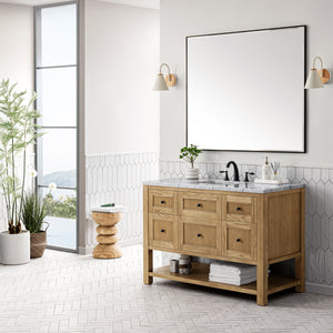 Breckenridge 48" Single Vanity, Light Natural Oak w/ 3CM Carrara Marble Top