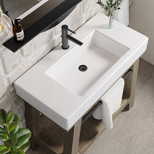 Load image into Gallery viewer, Bathroom Vanities Outlet Atlanta Renovate for LessAuburn 36&quot; Sink Console, Weathered Timber w/ Glossy White Mineral Composite Top