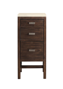Addison 15"  Base Cabinet w/ Drawers, Mid Century Acacia w/ 3 CM Eternal Marfil Quartz Top