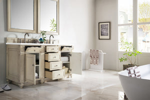 Bathroom Vanities Outlet Atlanta Renovate for LessBristol 60" Double Vanity, Vintage Vanilla, w/ 3 CM Classic White Quartz Top