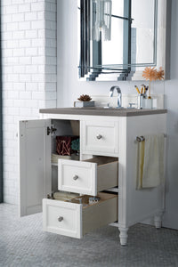 Bathroom Vanities Outlet Atlanta Renovate for LessCopper Cove Encore 30" Single Vanity, Bright White w/ 3 CM Grey Expo Quartz Top