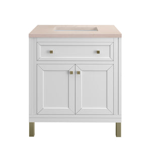 Chicago 30" Single Vanity, Glossy White w/ 3CM Eternal Marfil Top