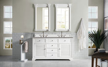 Load image into Gallery viewer, Savannah 60&quot; Double Vanity Cabinet, Bright White, w/ 3 CM Grey Expo Quartz Top