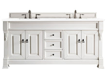 Load image into Gallery viewer, Brookfield 72&quot; Double Vanity, Bright White w/ 3 CM White Zeus Quartz Top
