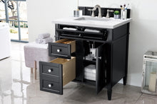 Load image into Gallery viewer, Bathroom Vanities Outlet Atlanta Renovate for LessBrittany 30&quot; Single Vanity, Black Onyx w/ 3 CM Arctic Fall Solid Surface Top