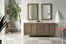 Load image into Gallery viewer, Chicago 72&quot; Double Vanity, Whitewashed Walnut w/ 3 CM Eternal Jasmine Pearl Quartz Top