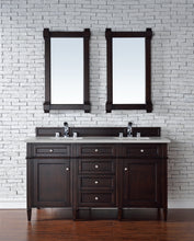 Load image into Gallery viewer, Brittany 60&quot; Burnished Mahogany Double Vanity w/ 3 CM Eternal Serena Quartz Top