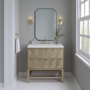 Emmeline 36" Single Vanity, Pebble Oak w/ 3CM Etehreal Noctis Top