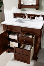 Load image into Gallery viewer, Bathroom Vanities Outlet Atlanta Renovate for LessBrookfield 36&quot; Single Vanity, Warm Cherry w/ 3 CM Arctic Fall Solid Surface Top