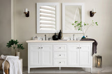 Load image into Gallery viewer, Palisades 72&quot; Double Vanity, Bright White, w/ 3 CM Eternal Marfil Quartz Top