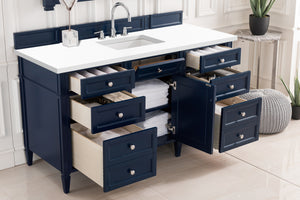 Bathroom Vanities Outlet Atlanta Renovate for LessBrittany 60" Victory Blue Single Vanity w/ 3 CM Classic White Quartz Top