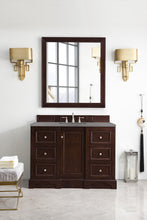 Load image into Gallery viewer, De Soto 48&quot; Single Vanity, Burnished Mahogany w/ 3 CM Grey Expo Quartz Top