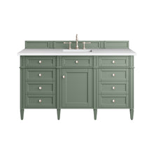 Load image into Gallery viewer, Brittany 60&quot; Single Vanity, Smokey Celadon w/ 3CM White Zeus Top