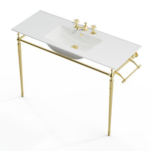 Westley 47.2" Single Console Sink w/ Brass Finish Stand James Martin