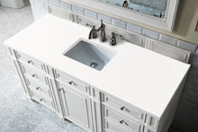 Load image into Gallery viewer, Bristol 60&quot; Single Vanity, Bright White, w/ 3 CM Classic White Quartz Top