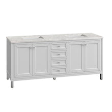 Load image into Gallery viewer, Bathroom Vanities Outlet Atlanta Renovate for LessChicago 72&quot; Double Vanity, Glossy White w/ 3CM Eternal Jasmine Pearl Top