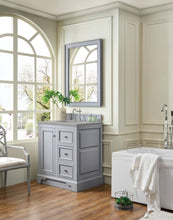 Load image into Gallery viewer, De Soto 30&quot; Single Vanity, Silver Gray w/ 3 CM Eternal Serena Quartz Top