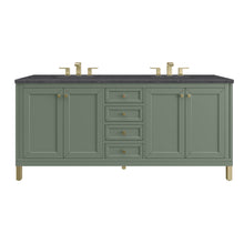 Load image into Gallery viewer, Chicago 72&quot; Double Vanity, Smokey Celadon w/ 3CM Charcoal Soapstone Top