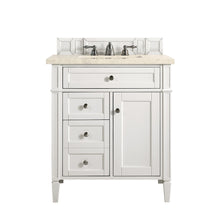 Load image into Gallery viewer, Brittany 30&quot; Single Vanity, Bright White, w/ 3 CM Eternal Marfil Quartz Top