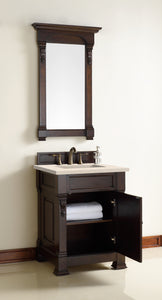 Bathroom Vanities Outlet Atlanta Renovate for LessBrookfield 26" Single Vanity, Burnished Mahogany w/ 3 CM Eternal Marfil Quartz Top
