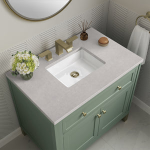 Bathroom Vanities Outlet Atlanta Renovate for LessChicago 36" Single Vanity, Smokey Celadon w/ 3CM Eternal Serena Top