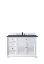 Load image into Gallery viewer, Savannah 48&quot; Single Vanity Cabinet, Bright White, w/ 3 CM Charcoal Soapstone Quartz Top