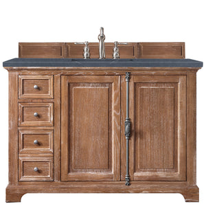 Providence 48" Single Vanity Cabinet, Driftwood, w/ 3 CM Charcoal Soapstone Quartz Top