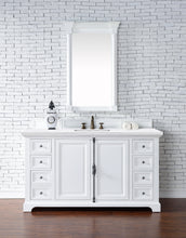 Load image into Gallery viewer, Providence 60&quot; Bright White Single Vanity w/ 3 CM Arctic Fall Solid Surface Top James Martin