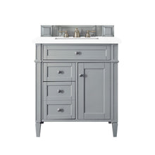 Load image into Gallery viewer, Brittany 30&quot; Single Vanity, Urban Gray, w/ 3 CM Classic White Quartz Top James Martin