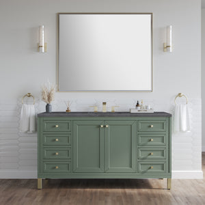 Bathroom Vanities Outlet Atlanta Renovate for LessChicago 60" Single Vanity, Smokey Celadon w/ 3CM Charcoal Soapstone Top