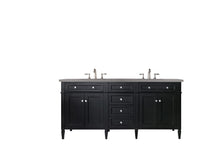 Load image into Gallery viewer, Brittany 72&quot; Black Onyx Double Vanity w/ 3 CM Grey Expo Quartz Top