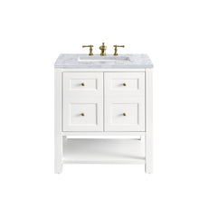 Load image into Gallery viewer, Breckenridge 30&quot; Single Vanity, Bright White w/ 3CM Carrara Marble Top