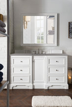 Load image into Gallery viewer, De Soto 60&quot; Single Vanity, Bright White w/ 3 CM Grey Expo Quartz Top