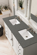 Load image into Gallery viewer, Providence 60&quot; Double Vanity Cabinet, Bright White, w/ 3 CM Grey Expo Quartz Top James Martin