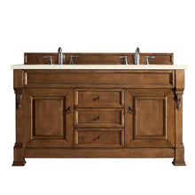 Load image into Gallery viewer, Brookfield 60&quot; Double Vanity, Country Oak w/ 3 CM Eternal Marfil Quartz Top