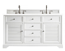 Load image into Gallery viewer, Savannah 60&quot; Double Vanity Cabinet, Bright White, w/ 3 CM Classic White Quartz Top