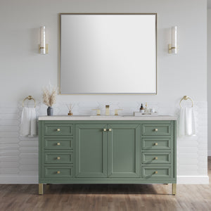 Bathroom Vanities Outlet Atlanta Renovate for LessChicago 60" Single Vanity, Smokey Celadon w/ 3CM Eternal Serena Top