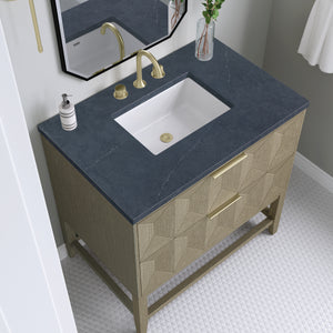 Bathroom Vanities Outlet Atlanta Renovate for LessEmmeline 36" Single Vanity, Pebble Oak w/ 3CM Charcoal Soapstone Top