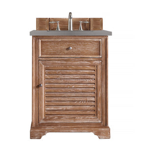 Savannah 26" Single Vanity Cabinet, Driftwood, w/ 3 CM Grey Expo Quartz Top