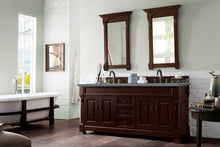 Load image into Gallery viewer, Brookfield 72&quot; Double Vanity, Burnished Mahogany w/ 3 CM Cala Blue Quartz Top