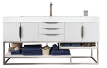 Load image into Gallery viewer, Columbia 72&quot; Single Vanity, Glossy White w/ Glossy White Composite Top