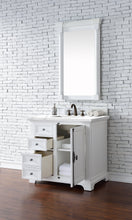 Load image into Gallery viewer, Providence 36&quot; Single Vanity Cabinet, Bright White, w/ 3 CM Classic White Quartz Top James Martin