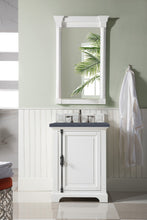 Load image into Gallery viewer, Providence 26&quot; Single Vanity Cabinet, Bright White, w/ 3 CM Charcoal Soapstone Quartz Top